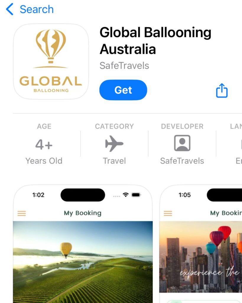 グローバル・バルーニングのアプリ画面